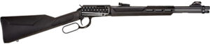 Rossi RL22181SYEN21 Rio Bravo  22 LR 15+1 18" Black Polished Alloy Steel Barrel, Black w/Engraved US Flag Aluminum Receiver, Black Synthetic Fixed Stock