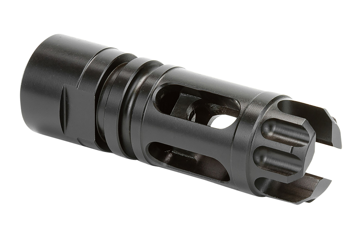 Griffin Armament XHP762FCM Gate-LOK Flash Comp Black Nitride 17-4 Stainless Steel with 5/8"-24 tpi Threads, 2.77" OAL & .863" Diameter for 30 Cal 30SD, M4SD Silencers & QD Blast Shield