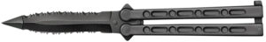 Cold Steel CS-92EAA FGX Balisong 5" Folding Part Serrated Black Griv-Ex Blade & Handle