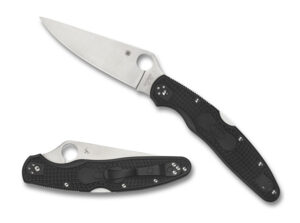Spyderco C07PBK4 Police 4 Lightweight 4.39" Folding Plain Satin VG-10 SS Blade/Black Textured FRN Handle Includes Pocket Clip