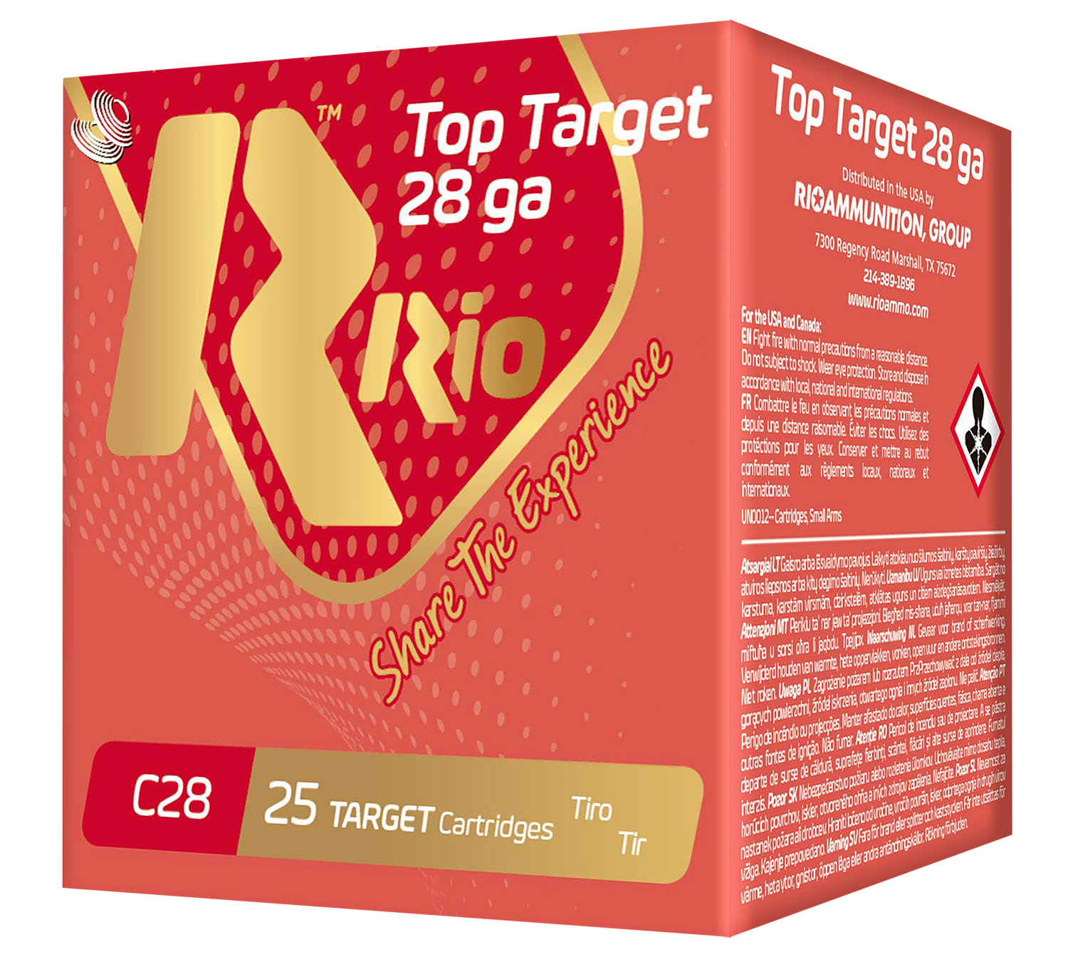 Rio Ammunition RC289 Top Target 28 Gauge 2.75" 3/4 oz 9 Shot 25 Per Box/ 10 Case