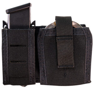High Speed Gear 41P000BK TACO Duty Single Pistol & Handcuff Holder, Black Nylon with MOLLE Exterior, Fits MOLLE & 2" Belt