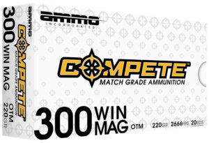 Ammo Inc 300WM190BTHPA20 Compete  300WinMag 220gr Open Tip Match 20 Per Box/10 Case
