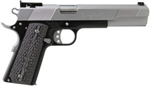 Iver Johnson Arms EAGLEXL45TT Eagle Deluxe 45 ACP 8+1 6" Steel Barrel, Hard Chrome Serrated Steel Slide, Matte Black Steel Frame w/Beavertail, Black/Gray G10 Grip