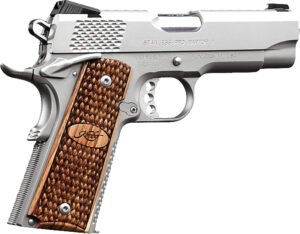 Kimber Mfg.,inc 3200195 Stainless Pro Raptor II 45ACP 8+1 4" Stainless Steel Slide Satin Silver Zebrawood w/ Scale Pattern and Kimber Logo Grip