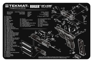TekMat TEKR17RUGERLC9 Ruger LC9 Cleaning Mat Black/White Rubber 11"x17" Ruger LC9 Parts Diagram