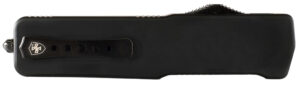 Templar Knife MZBR321 Premium Weighted  Slim 3.16" OTF Drop Point Plain Black Oxide Stonewashed Powder Coated D2 Steel Blade, 4.93" Black Aluminum/Rubber Handle
