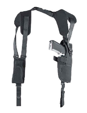 Uncle Mike's 75011 Pro-Pak Vertical Shoulder Holster Shoulder Size 01 Black Nylon Harness Fits Medium Autos Fits 3-4" Barrel Right Hand