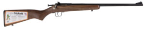 Crickett KSA2338 Youth  22 WMR 1rd 16.12" Barrel & Receiver, Fixed Front/Adjustable Rear Peep Sights, Walnut Stock w/11.5" LOP, Rebounding Firing Pin Safety
