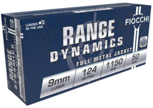 Fiocchi 9APB Range Dynamics  9mmLuger 124gr Full Metal Jacket 50 Per Box/20 Case