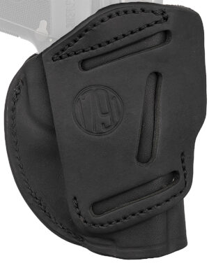 1791 Gunleather 4WH1SBLL 4-Way  IWB/OWB 01 Stealth Black Leather Belt Clip Fits 3-4" Barrel 1911 Left Hand