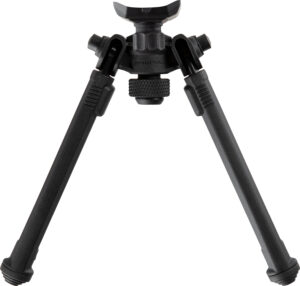 Magpul MAG1075-BLK Bipod  made of Aluminum with Black Finish, Sling Stud Attachment, 6.30-10.30" Vertical Adjustment, & Rubber Feet for AR-Platform