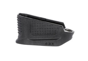 Strike Industries EMPG43XBK Enhanced Magazine Plate made of Polymer with Black Finish & Extra Gripping Surface for Glock 43X Magazines (Adds 2rds)