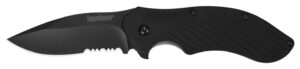 Kershaw 1605CKTST Clash  3.10" Folding Drop Point Part Serrated Black Oxide 8Cr13MoV SS Blade Black Glass-Filled Nylon Handle Includes Pocket Clip