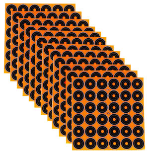 EZ-Aim 15250 Splash Reactive  Self-Adhesive Paper Black/Orange 1" Bullseye 12 Pack