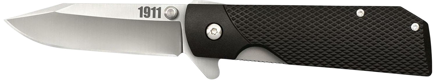 Cold Steel CS20NPJAA 1911 3" Folding Clip Point Plain 4034 SS Blade/Black Checkered Griv-Ex Handle Includes Pocket Clip
