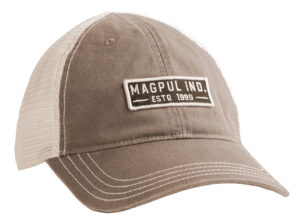 Magpul MAG1260-252 Established Garment Trucker Hat Driftwood Adjustable Snapback OSFA Embroidered Patch