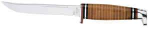 Case 00381 Hunter  5" Fixed Clip Point Plain Mirror Polished Tru-Sharp SS Blade/4.50" Grooved Leather Handle Includes Sheath