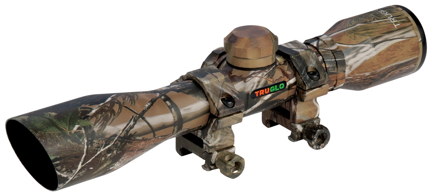 TruGlo TG8504CD Compact Realtree APG 4x 32mm 1" Tube Diamond Reticle w/Rings