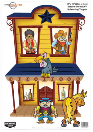 Birchwood Casey 35564 Pregame  Saloon/Patrons Paper Hanging Universal 12" x 18" Multi-Color 8 Per Pkg