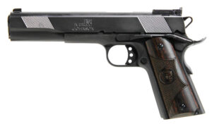 Iver Johnson Arms EAGLEXL45 Eagle XL Deluxe Full Size Frame 45 ACP 8+1 6" Steel Barrel, Matte Blued Serrated Steel Slide & Frame w/Beavertail, Diamondwood Walnut w/Integrated Logo Grip, Right Hand