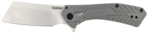 Kershaw 3445 Static  2.90" Folding Cleaver Plain Satin 8Cr13MoV SS Blade Gray PVD Stainless Steel Handle Includes Pocket Clip