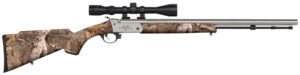 Traditions R5721108432 Buckstalker XT 50 Cal 209 Primer 24", Stainless Cerakote Barrel/Rec, Next Wyld Camo Synthetic Stock, 3-9x40mm Scope