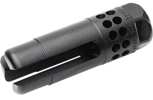 SureFire WARCOMPSPORT7625824 Warcomp Sport Flash Hider 30 Cal (7.62mm NATO) 5/8"-24 tpi, Open Tine 3-Prong, Ported Black Stainless Steel for AR/M4 Platform