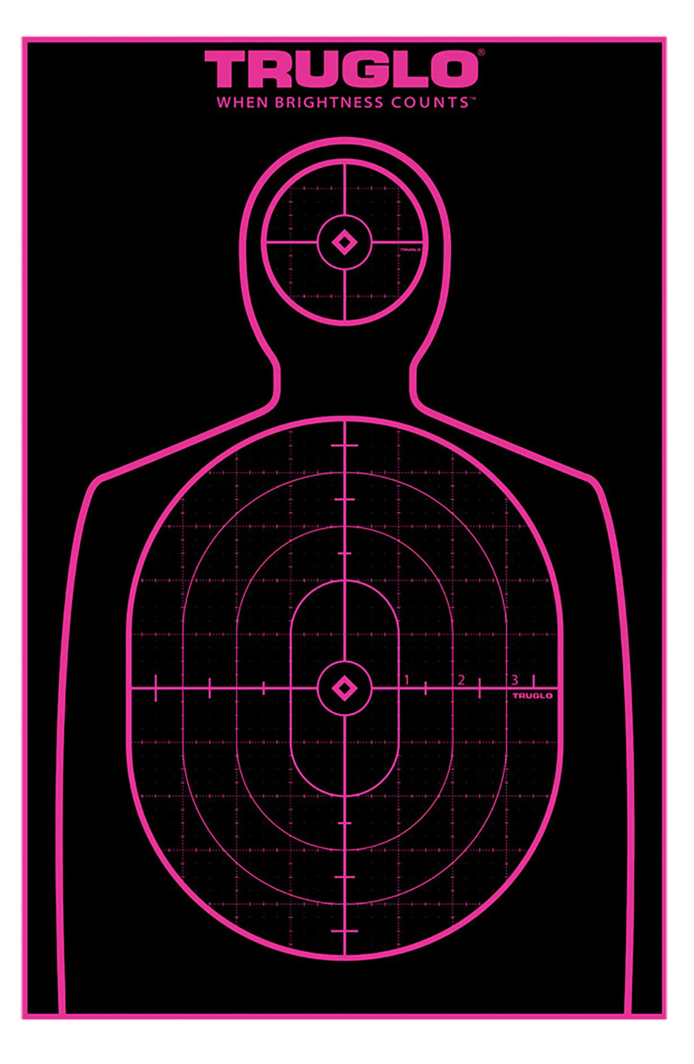 TruGlo TG13A12BB Tru-See Handgun Target Self-Adhesive Heavy Paper Black/Pink 12"x18" Silhouette 12 Pack