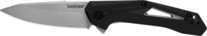 Kershaw 1385 Airlock  EDC 3" Folding Drop Point Plain Bead Blasted 5Cr13MoV SS Blade, Black GFN/SS Handle