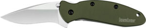 Kershaw 1620OL Scallion  2.40" Folding Drop Point Plain Bead Blasted 420HC SS Blade Olive Drab Anodized Aluminum Handle Includes Pocket Clip