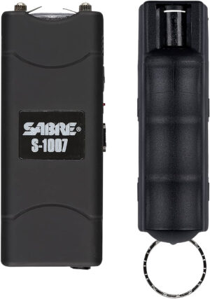 Sabre S7BHCBK Multi-Range Protection Pack Black Plastic 1.6 uC Pain Rating Includes Pepper Spray/Stun Gun w/Flashlight
