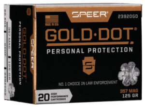 Speer 23920GD Gold Dot Personal Protection 357Mag 125gr Hollow Point 20 Per Box/10 Case
