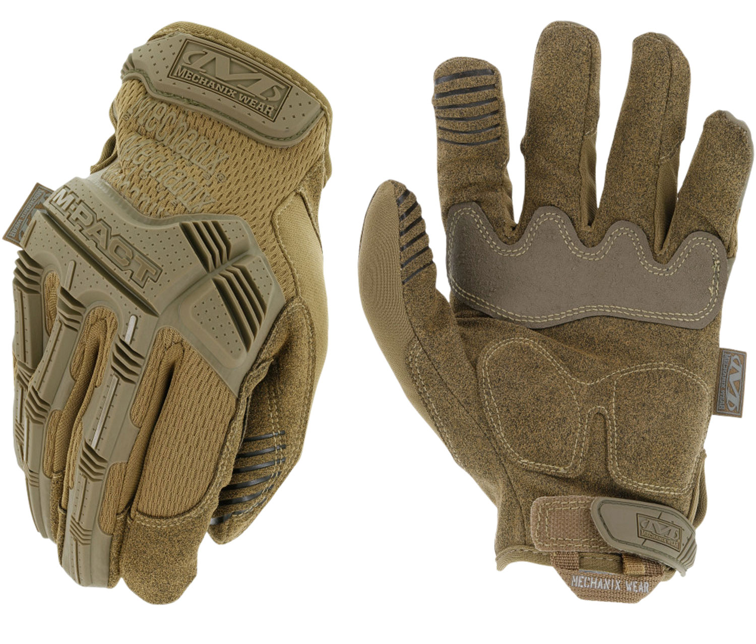 Mechanix Wear MPT72009 M-Pact Coyote Fingerless Synthetic Leather Medium TPR Closure