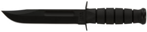 Ka-Bar 1211 Fighting/Utility  7" Fixed Clip Point Plain Black 1095 Cro-Van Blade, Black Kraton G Handle, Includes Sheath