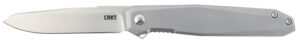 CRKT K230XXP Facet  3.37" Folding Sheepsfoot Plain Satin D2 Steel Blade/ Stainless Steel Handle Includes Pocket Clip