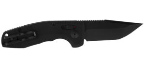 S.O.G SOG-15-38-09 SOG-TAC Auto Compact 2.94" Folding Tanto Plain Black TiNi Cryo D2 Steel Blade Black Micro-Textured Anodized Aluminum Handle Includes Pocket Clip