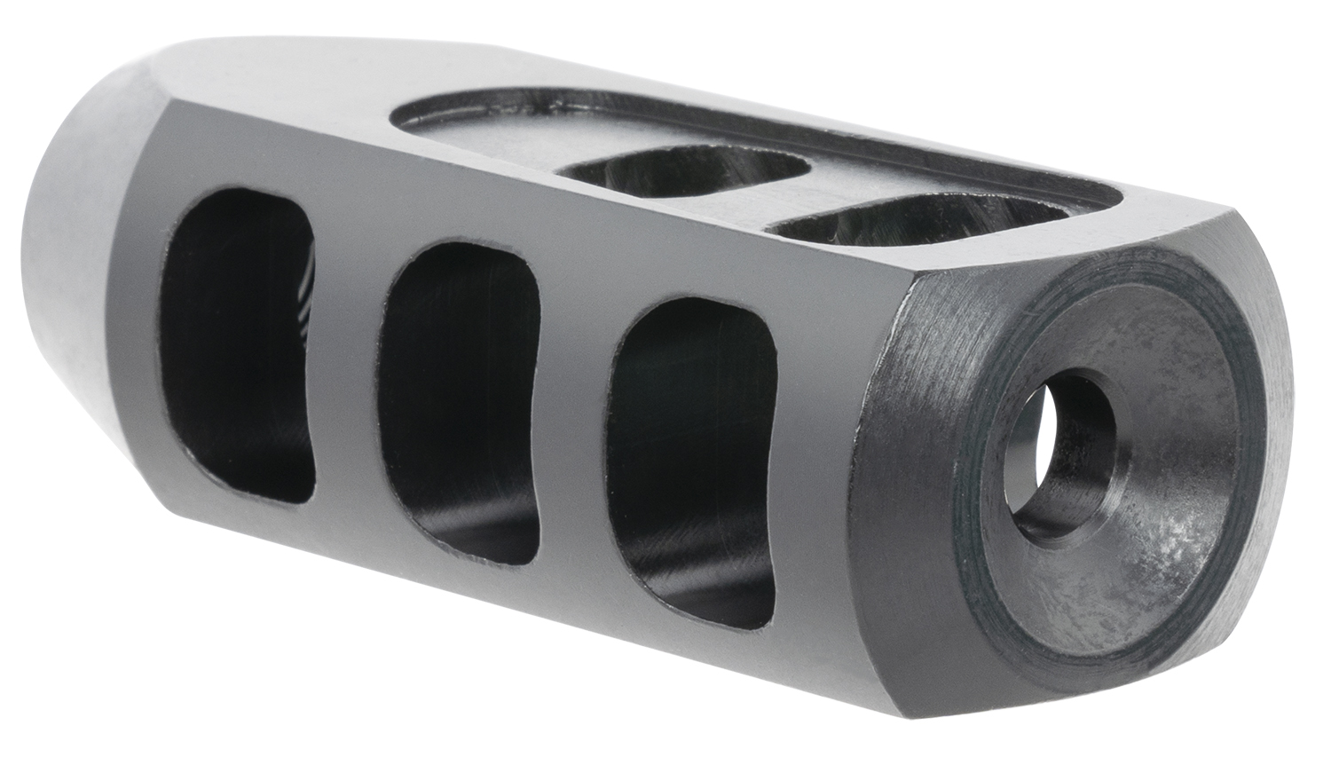 TacFire Tanker Muzzle Brake Black Oxide Steel with 1/2"-28 tpi Threads 2.76" OAL 1.37" Diameter for 5.56x45mm NATO