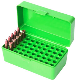 MTM Case-Gard 22HORN10 Ammo Box Flip-Top 22Hornet Green 50rd