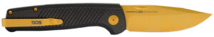 S.O.G SOGTM1007BX Terminus SJ LTE 2.90" Folding Plain Gold TiNi S35VN SS Blade, Graphite Textured G10 Handle