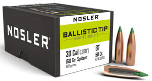 Nosler 30168 Ballistic Tip  30Caliber 168gr Spitzer 50/Box