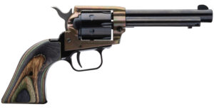 Heritage Mfg RR22MCH4 Rough Rider  22 LR/22 WMR 6 Shot, 4.75" Black Steel Barrel & Cylinder Simulated Case Hardened Zinc Alloy Frame, Camo Laminate Grip, Hammer/Thumb Safety, Exposed Hammer
