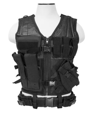 NcStar CTVL2916B Tactical  Vest XL-XXL Black PVC/Mesh Webbing