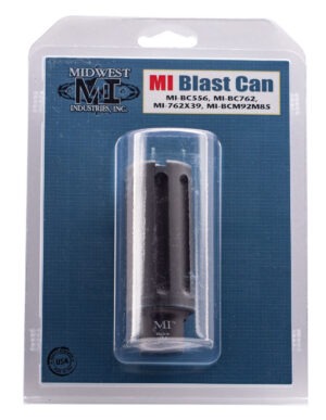 Midwest Industries MIBC556 Blast Can  Black Hardcoat Anodized 6061-T6 Aluminum with 1/2"-28 tpi Threads, 3.38" OAL & 1.20" Diameter for 5.56x45mm NATO AR-Platform
