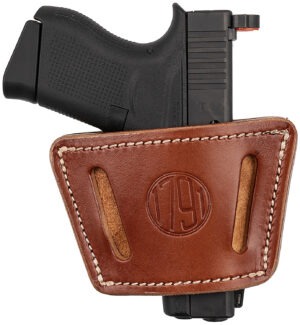 1791 Gunleather UIWCBRA UIW  IWB/OWB Classic Brown Leather Belt Clip Fits Most Small-Mid Frame Autos Ambidextrous