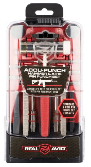 Real Avid AVHPSAR Accu-Punch Pin Punch Set Steel Rifle Firearm AR-15 Red Rubber Handle