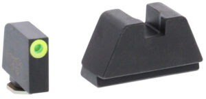 AmeriGlo GL681 Optic Compatible Sight Set for Glock  2XL Tall Green Tritium LumiGreen Outline Front Sight-Black Rear Sight