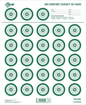 EZ-Aim 15582 Official IBS  Rimfire Target  Non-Adhesive White/Green 25 Pack