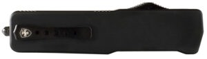 Templar Knife LZBR321 Premium Weighted  Large 3.55" OTF Drop Point Plain Black Oxide Stonewashed D2 Steel Blade, 5.25" Black Aluminum/Rubber Handle