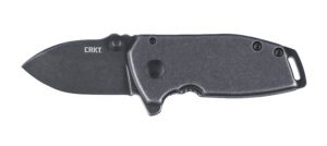 CRKT 2485K SQUID #405 Compact Folding Plain Stonewashed 8Cr13MoV SS Blade, Stainless Steel Handle, Includes Pocket Clip